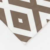 Couverture Polaire Taupe brown and white diamond pattern (Coin)