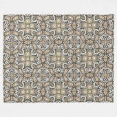 Couverture Polaire Taupe Brown Gris Beige Hip Bohême Art Motif (Devant (Horizontal))