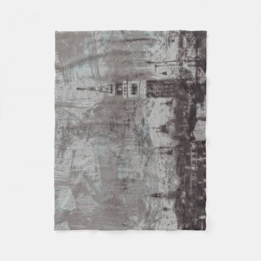 Couverture Polaire Taupe et Cyan en détresse Skyline Venice Italie (Devant)