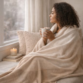 Couverture Polaire Taupe Ivory Horizon Fleece Blanket