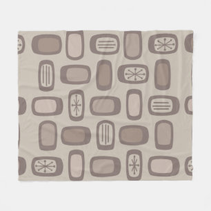 Couverture Polaire Taupe Rectangles arrondies MCM du milieu du siècle