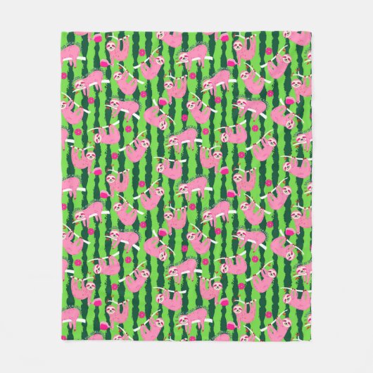 Couverture Polaire Taureau rose 🦥 (Devant)