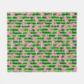 Couverture Polaire Taureau rose 🦥 (Devant (Horizontal))