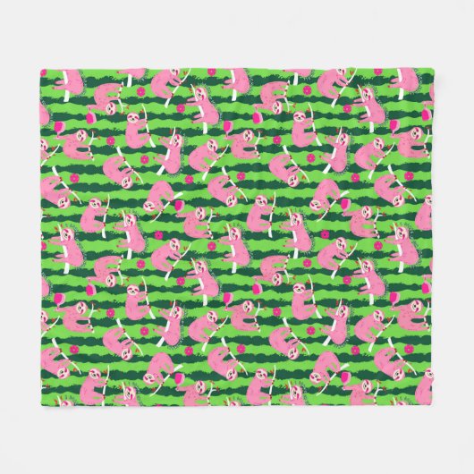 Couverture Polaire Taureau rose 🦥 (Devant (Horizontal))