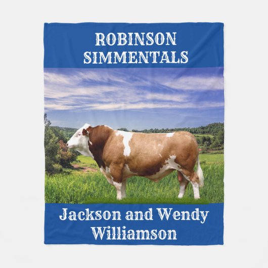 Couverture Polaire Taureau Simmental dans le pâturage (Devant)