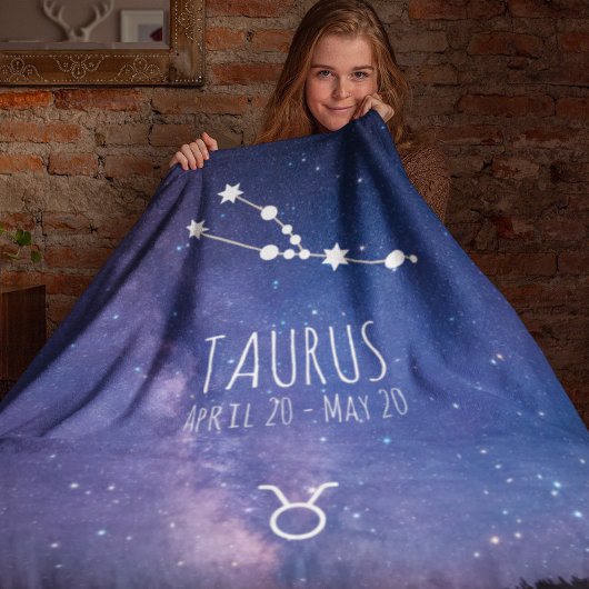 Couverture Polaire Taurus | Constellation Zodiaque personnalisée