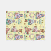Couverture Polaire Tea Teddy Bear Time Jaune (Devant (Horizontal))