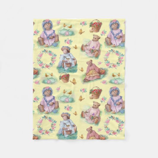 Couverture Polaire Tea Teddy Bear Time Jaune (Devant)