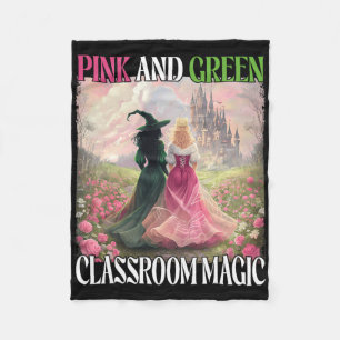 Couverture Polaire Teache d'Halloween rose et vert Clroom magique sor