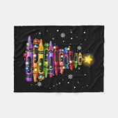 Couverture Polaire Teacher Crayon Christmas Tree Lights Student Schoo (Devant (Horizontal))