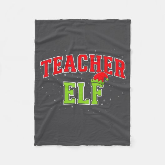 Couverture Polaire Teacher Elf Christmas Family Matching Group Xmas T (Devant)