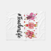 Couverture Polaire Teacher Valentine Coquette Bow Teacher Valentines  (Devant (Horizontal))