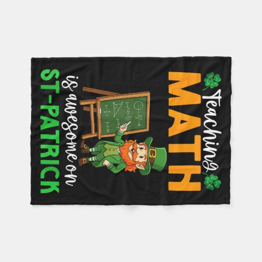 Couverture Polaire Teaching Math Is Awesome On St Patrick Day Leprech (Devant (Horizontal))