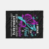 Couverture Polaire Teal And Purple Ribbon Suicide Prevention Awarenes (Devant (Horizontal))