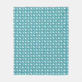 Couverture Polaire Teal and White Butterfly and Dragonfly Pattern (Devant)