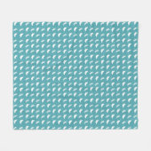 Couverture Polaire Teal and White Butterfly and Dragonfly Pattern (Devant (Horizontal))