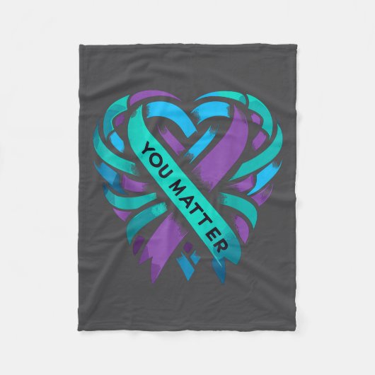 Couverture Polaire Teal Purple Heart You Suicide Prevention Awareness (Devant)