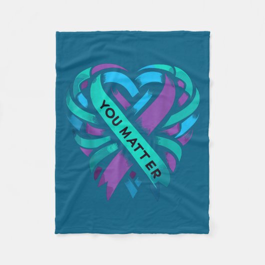 Couverture Polaire Teal Purple Heart You Suicide Prevention Awareness (Devant)