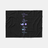 Couverture Polaire Teal Purple Heartbeat Semicolon Suicide Prevention (Devant (Horizontal))
