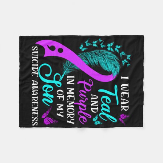 Couverture Polaire Teal Purple In Memory Of My Son Suicide Awareness (Devant (Horizontal))
