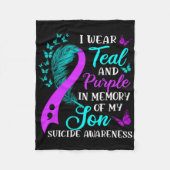 Couverture Polaire Teal Purple In Memory Of My Son Suicide Awareness (Devant)