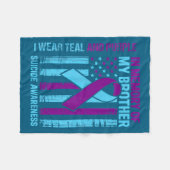 Couverture Polaire Teal Purple Ribbon Suicide Awareness Flag Brother  (Devant (Horizontal))