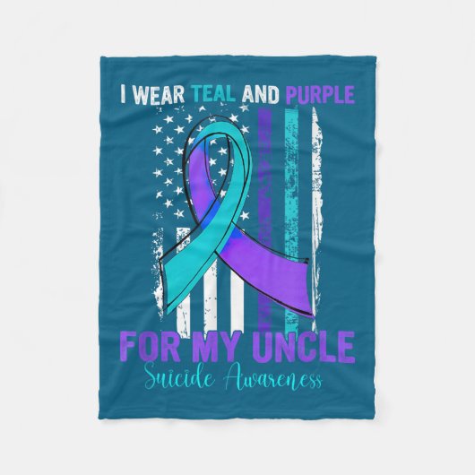 Couverture Polaire Teal Purple Ribbon Suicide Awareness Flag Uncle  (Devant)
