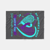 Couverture Polaire Teal Purple Suicide Prevention Awareness Nephew He (Devant (Horizontal))