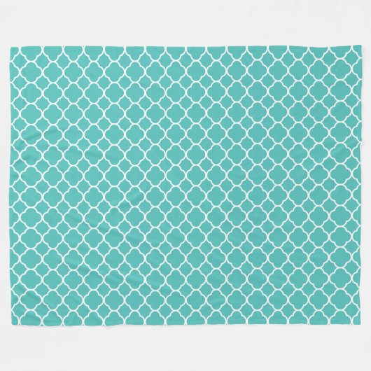 Couverture Polaire Teal Quatrefoil Pattern (Devant (Horizontal))