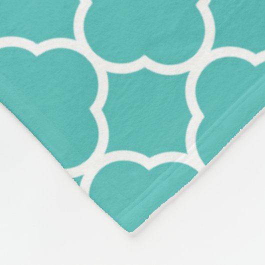 Couverture Polaire Teal Quatrefoil Pattern (Coin)