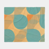Couverture Polaire Teal, Tan, and Orange in Retro Look Pattern (Devant (Horizontal))
