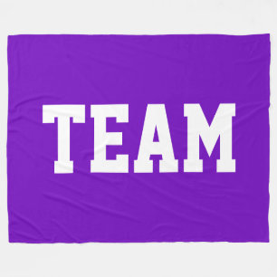 Couverture Polaire TEAM Amusant Blanc Texte Athlétique Sur Violet Cla