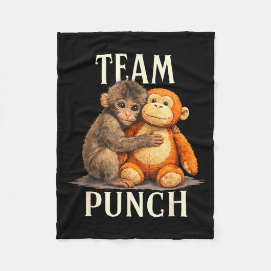 Couverture Polaire Team punch cute monkey and bear design (Devant)