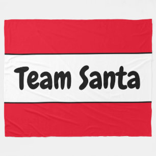 Couverture Polaire TEAM SANTA Festif Rayures Rouges et Blanches Rétro
