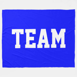 Couverture Polaire TEAM Texte Athlétique Blanc Gras Sur Fond Bleu Roy