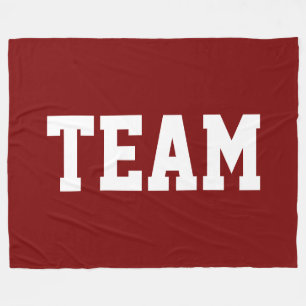 Couverture Polaire TEAM Texte Athlétique Blanc Gras Sur Rouge Vintage