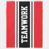 Couverture Polaire TEAMWORK Athlétique Rouge Noir Blanc Rayures (Devant)