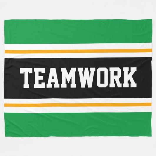 Couverture Polaire TEAMWORK Fun Athletic Green Black White Stripes (Devant (Horizontal))
