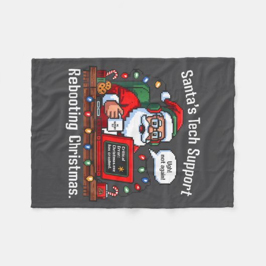 Couverture Polaire Tech Support s Santa Rebooting Meme (Devant (Horizontal))