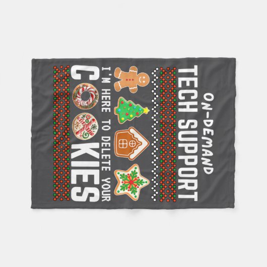Couverture Polaire Tech Suprt Delete Cookies Funny Design Christmas P (Devant (Horizontal))