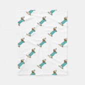 Couverture Polaire Teckel mignon dans le bleu en bon état (Devant)