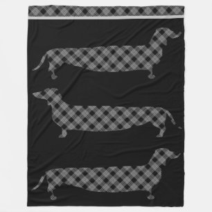 Couverture Polaire Teckels de plaid sur le noir