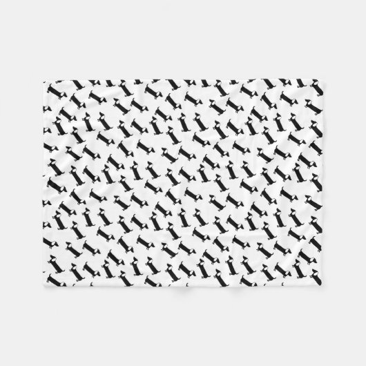 Couverture Polaire Teckels en noir et blanc (Devant (Horizontal))