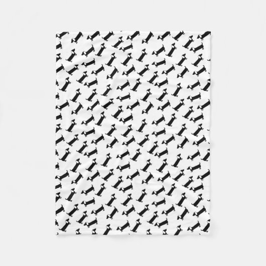 Couverture Polaire Teckels en noir et blanc (Devant)