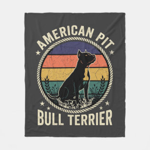 Couverture Polaire Teckkel Pit Bull Américain Vintage Sunset Rope
