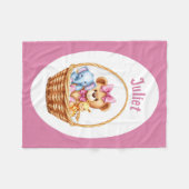 Couverture Polaire Teddy & amis dans le panier Blanche polaire (Devant (Horizontal))