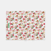 Couverture Polaire Teddy Bear Christmas Ajouter un nom Baby (Devant (Horizontal))