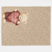 Couverture Polaire Teddy Bear Red Heart Gold Glitter (Devant (Horizontal))