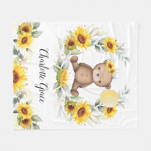Couverture Polaire Teddy Bear Teddy Teddy Bear Été Pépinière verdoyan (Devant (Horizontal))