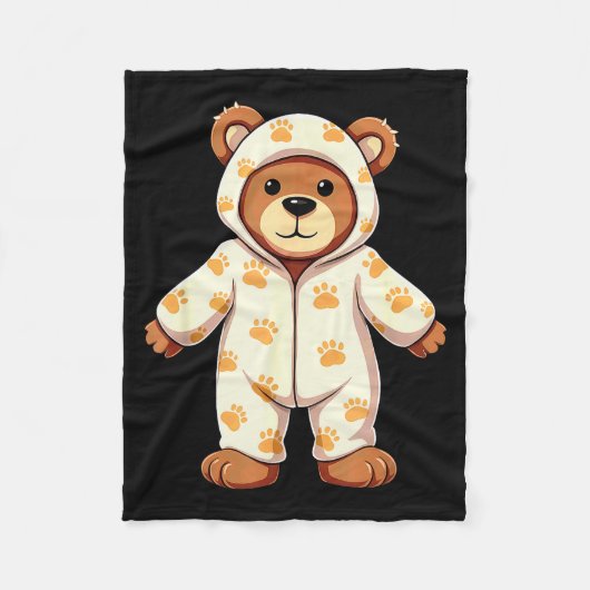 Couverture Polaire Teddy Bear Wearing Pajamas (Devant)